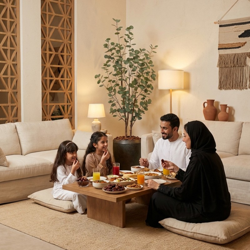 artificial plant in living room